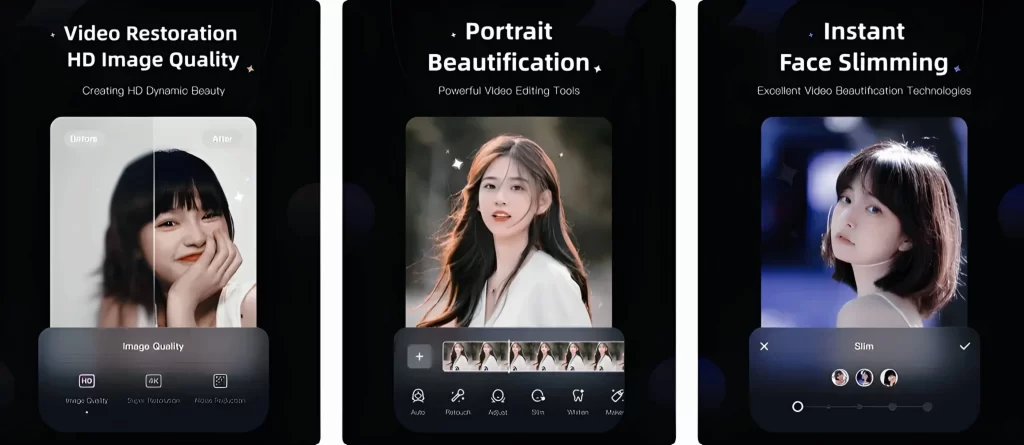 Instructions for using Meitu Wink Video Retouching Tool for iOS