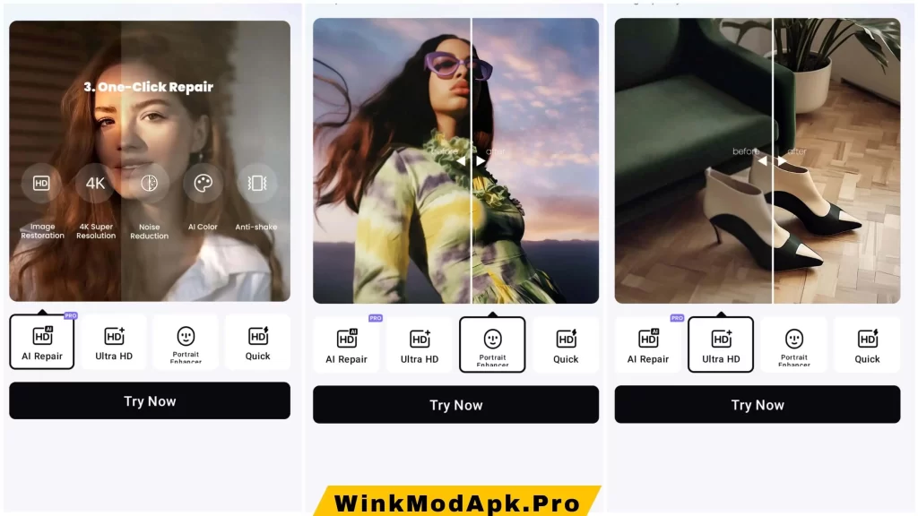 Wink Retouching tool Vs Vmake Video Editor | Best Video Enhancer
